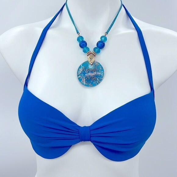 J Crew 32 D royal blue bikini top - Picture 1 of 5